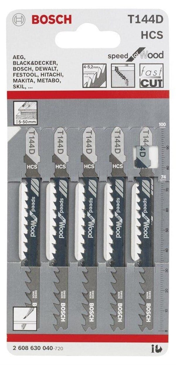 BOSCH Dekupaj T 144 D Speed For Wood 5'Li - 2608630040