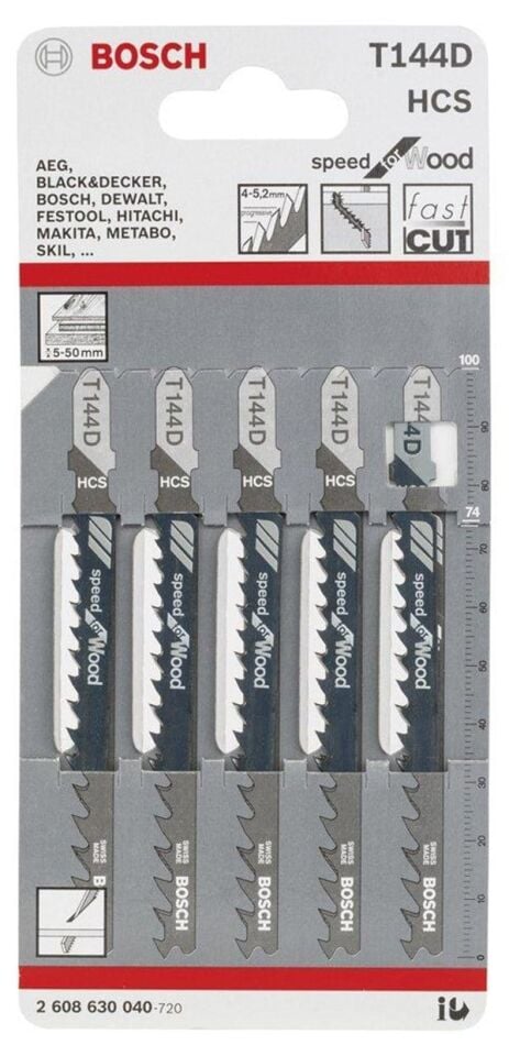 BOSCH Dekupaj T 144 D Speed For Wood 5'Li - 2608630040
