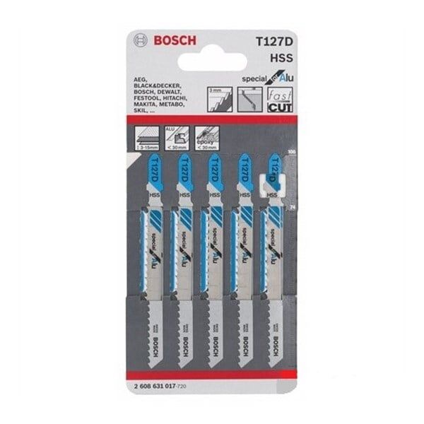 BOSCH Dekupaj Testere Bıçağı T 127 D 100 Mm Alüminyum Kesim (5'Li) - 2608631017