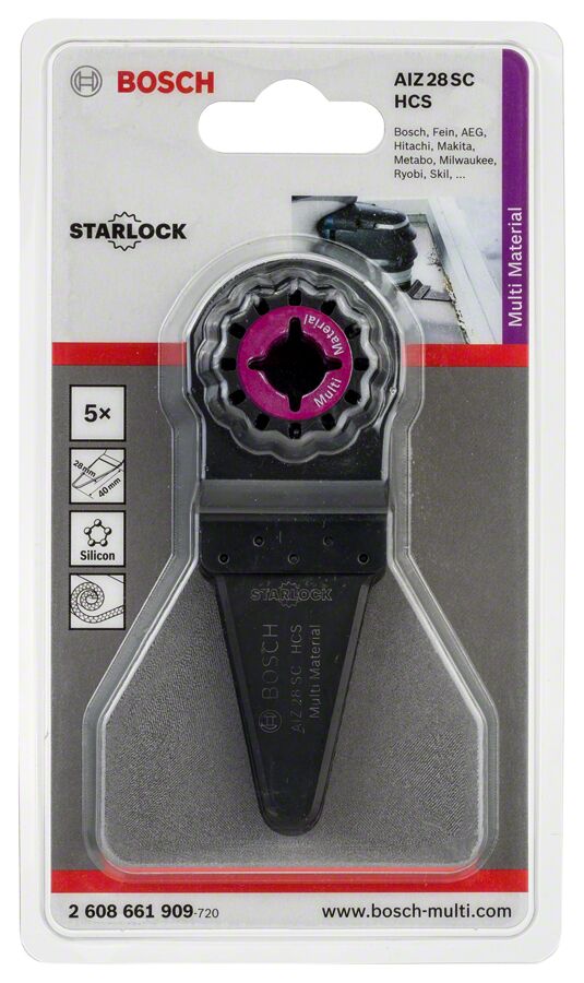 Bosch - Starlock - AIZ 28 SC - HCS Universal Derz ve Macun Kesici Bıçak 5'li