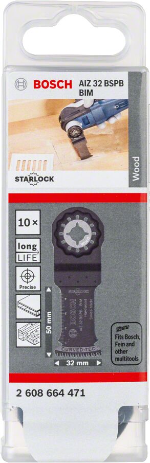 Bosch - Starlock - AIZ 32 BSPB - BIM Sert Ahşap İçin Daldırmalı Testere Bıçağı 10'lu